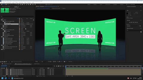 Virtual Set 151 For After Effects_The virtual screen that can be animated in After Effects